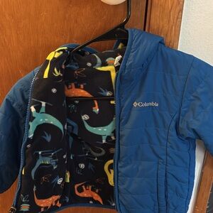 Columbia Kids' Blue Jacket with Dinosaur Lining